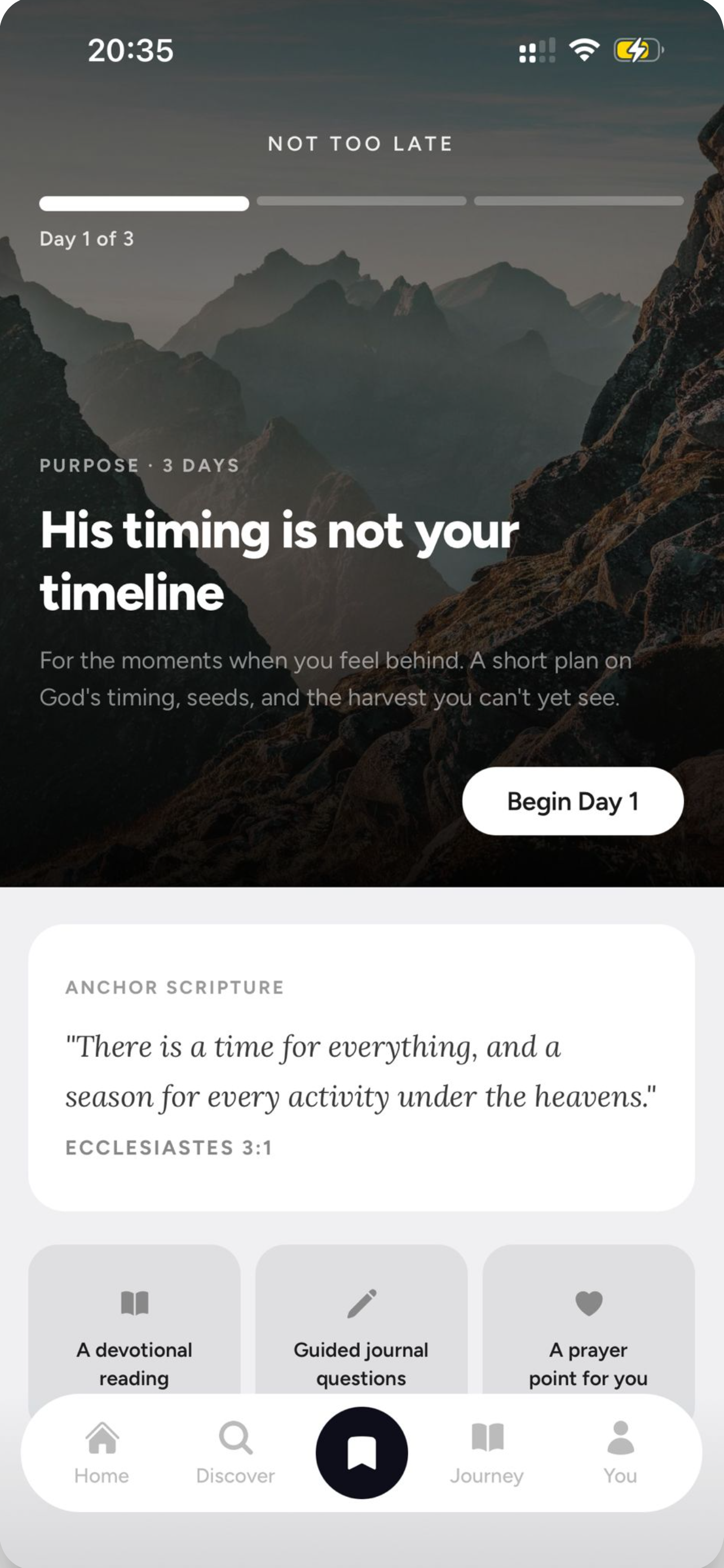 Hazon daily Bible reading plan screen